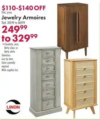Boscov's Jewelry armoires offer