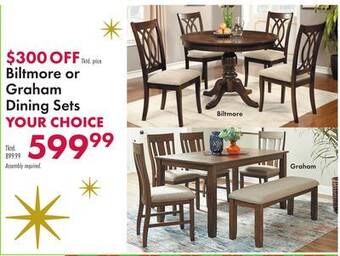 Boscov's Biltmore or graham dining sets offer