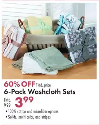 Boscov's 6-pack washcloth sets offer