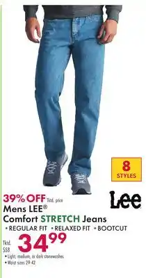 Boscov's Mens lee comfort stretch jeans offer