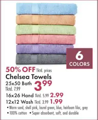 Boscov's Chelsea towels 25x50 bath offer