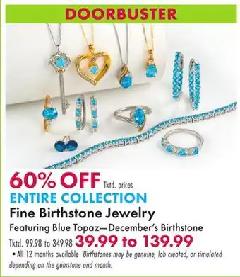 Boscov's Entire collection fine birthstone jewelry offer
