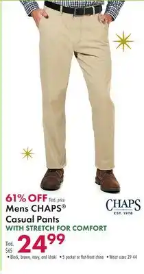Boscov's Mens chaps casual pants with stretch for comfort offer