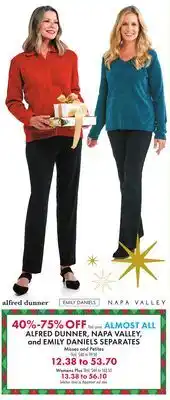 Boscov's Almost all alfred dunner, napa valley, and emily daniels separates offer