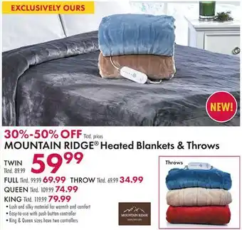 Boscov's Mountain ridge heated blankets & throws offer