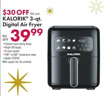 Boscov's Kalorik 3-qt. digital air fryer offer