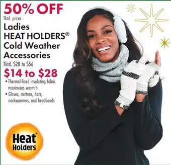 Boscov's Ladies heat holders cold weather accessories offer