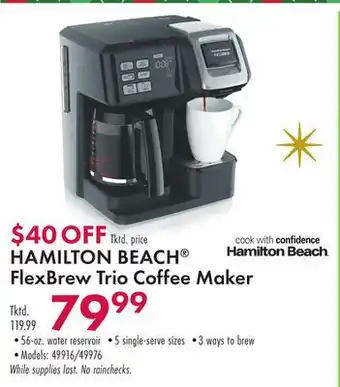 Boscov's Hamilton beach flexbrew trio coffee maker offer