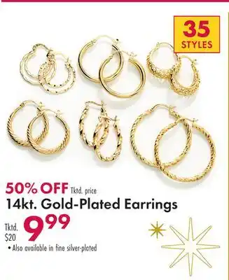Boscov's 14kt. gold-plated earrings offer