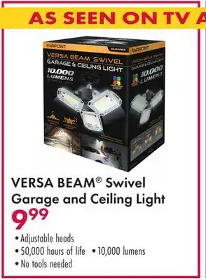 Boscov's Versa beam swivel garage and ceiling light offer