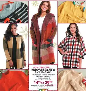 Boscov's Pullover sweaters & cardigans offer