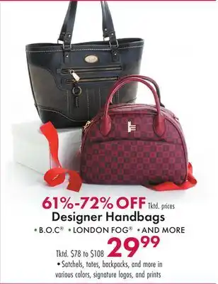 Boscov's Designer handbags offer