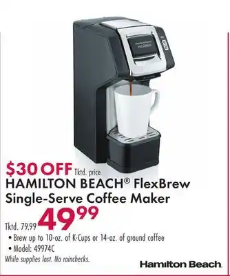 Boscov's Hamilton beach flexbrew single-serve coffee maker offer