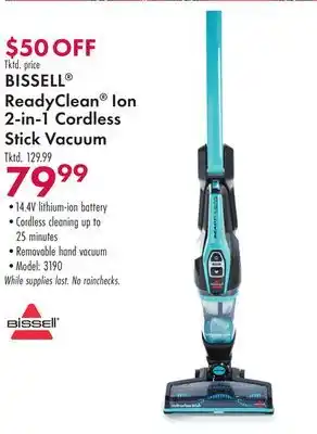 Boscov's Bissell readyclean ion 2-in-1 cordless stick vacuum offer