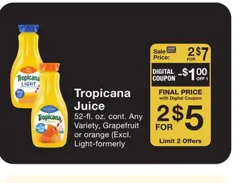 Fairway Store Market Tropicana juice offer