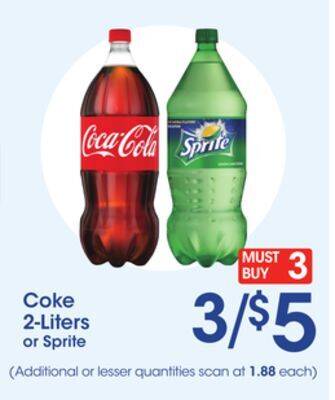 Price Rite Coke 2-liters or sprite offer