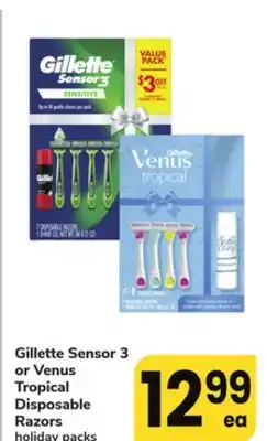 ACME Gillette sensor 3 or venus tropical disposable razors offer