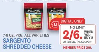 Kings Food Markets Sargento shredded cheese offer
