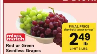 ACME Red or green seedless grapes offer