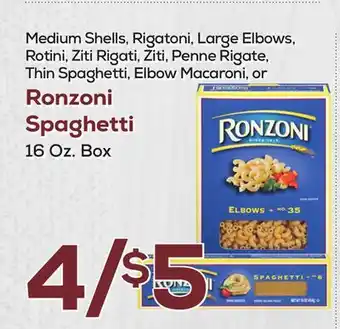 DeCicco & Sons Ronzoni spaghetti offer