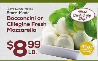 DeCicco & Sons Bocconcini or ciliegine fresh mozzarella offer