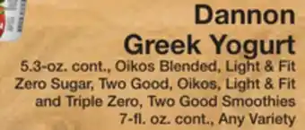 The Fresh Grocer Greek yogurt offer