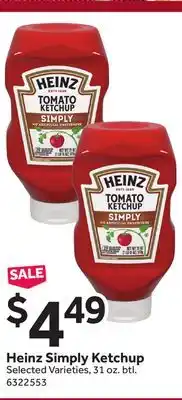 Stop&Shop Heinz simply ketchup offer