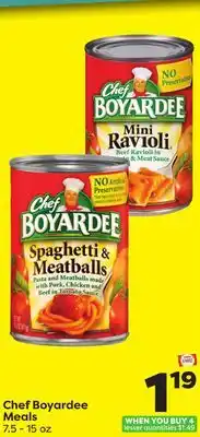 Weis Markets Chef boyardee meals offer