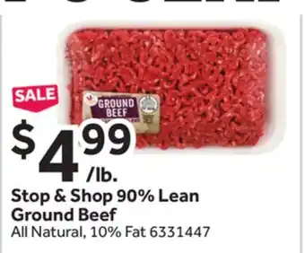 Stop&Shop Stop & shop 90% lean ground beef offer