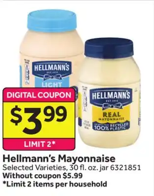 Stop&Shop Hellmann's mayonnaise offer