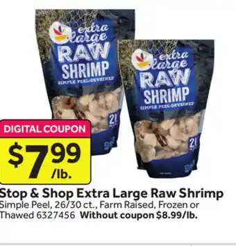 Stop&Shop Stop & shop extra large raw shrimp offer