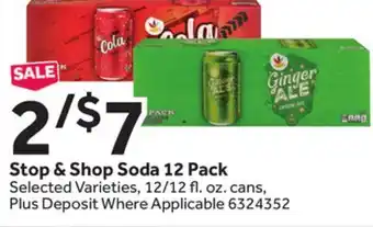 Stop&Shop Stop & shop soda 12 pack offer