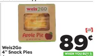Weis Markets Weis2go 4 snack pies offer