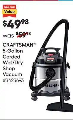 Lowe's Craftsman 5-gallon corded wet/dry shop vacuum offer