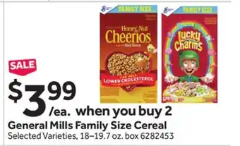 Stop&Shop General mills family size cereal offer