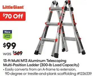 Lowe's M13 aluminum telescoping multi-position ladder offer