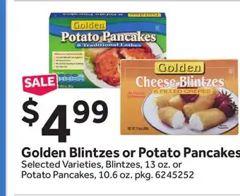 Stop&Shop Golden blintzes or potato pancakes offer