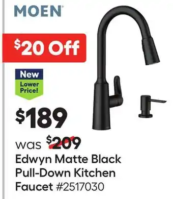 Lowe's Edwyn matte black pull-down kitchen faucet offer