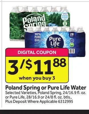 Stop&Shop Poland spring or pure life water offer
