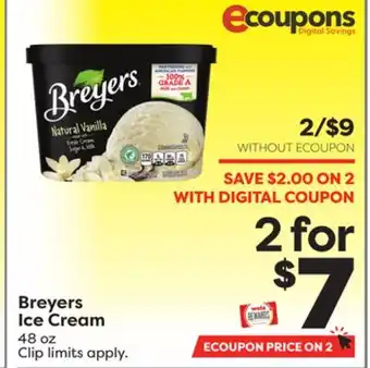 Weis Markets Breyers ice cream offer