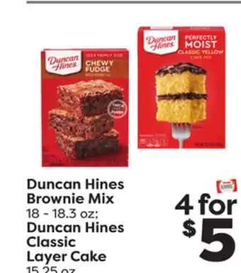 Weis Markets Duncan hines brownie mix 18-18.3 oz duncan hines classic layer cake 15.25 oz offer