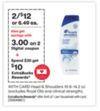 CVS Head & shoulders 10.6-14.2 oz offer
