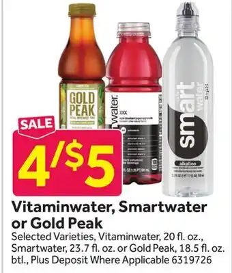 Stop&Shop Vitaminwater, smartwater or gold peak offer