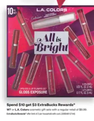 CVS W7 or l. a. colors cosmetic gift sets offer