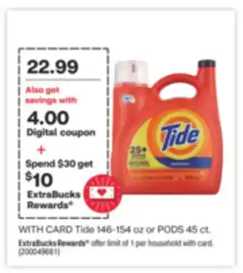 CVS Tide 146-154 oz or pods 45 ct offer