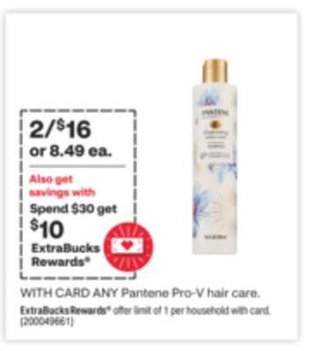 CVS Any pantene pro-v hair care offer