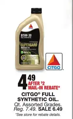 Blain's Farm & Fleet Citgo full synthetic oil offer