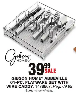 Blain's Farm & Fleet Gibson home abbeville 61-pc. flatware set with wire caddy offer