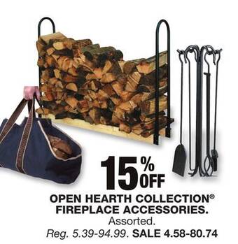 Blain's Farm & Fleet Open hearth collection fireplace accessories offer