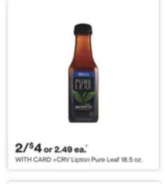 CVS Lipton pure leaf 18.5 oz offer